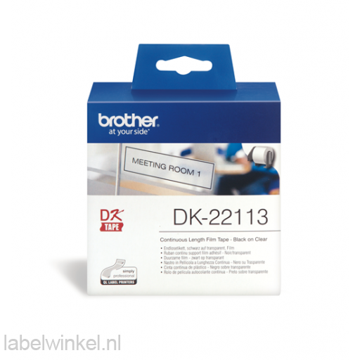 DK-22113 Doorlopende plastic tape 62mm x 15,24m - transparant - zelfklevend