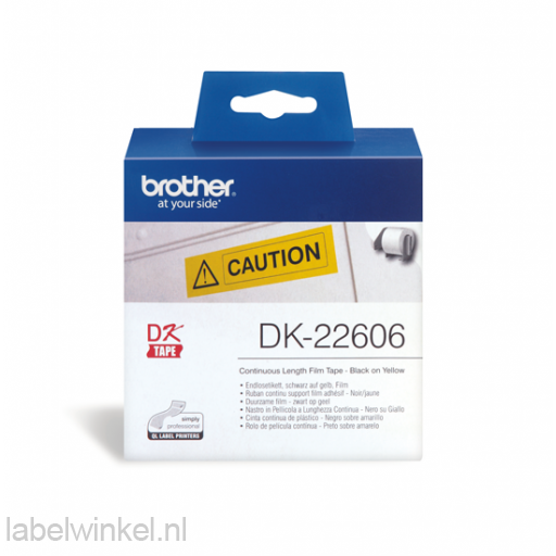 DK-22606 Doorlopende duurzame film 62mm x 15,24m - geel - zelfklevend