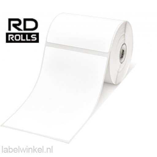 RD-S02E1 Gestanst papier etiket 102 x 152mm - wit - verwijderbaar