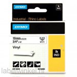 Dymo RHINO 18445 Gekleurd Vinyl zwart op wit 19mm