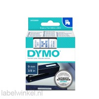 Dymo 40914 D1 Tape 9mm x 7m blauw op wit